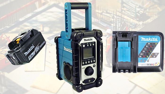 Quelle batterie et chargeur pour radio Makita DMR107 ?